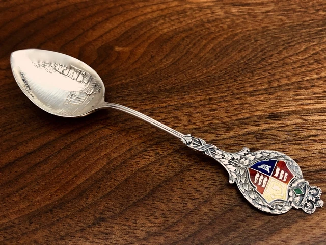 - Canadian Sterling Silver & Enamel Souvenir Teaspoon: Canada Niagara Falls