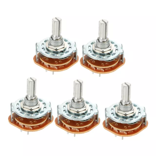 5pcs 2P4T 2 Pole 4 Position Single Deck Band Channel Rotary Switch Selector