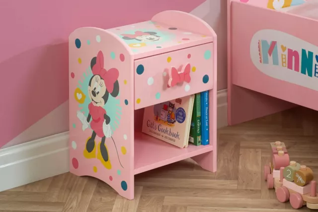 Official Disney Minnie Mouse Bedside Table Childrens