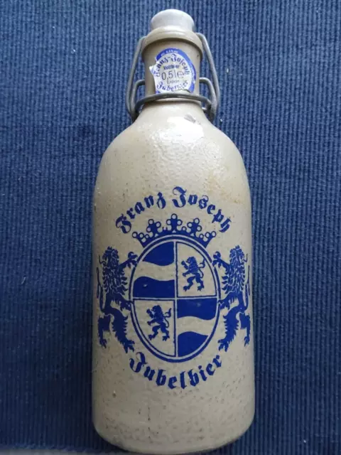 Alte Steingut Bierflasche 0.5 ltr Franz Joseph Jubelbier