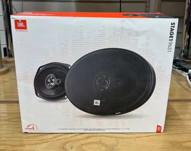 JBL Stage1 9631 Car 6"x9" 3-Way Door Shelf Van Speakers Total 600W Grills OB