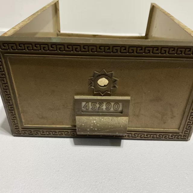 Vintage Brass US Post Office PO Box Mail Drawers 10.5" X 6" Antique