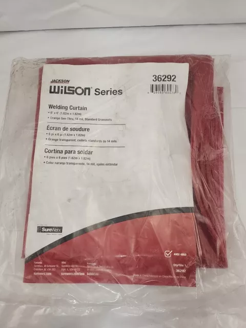 NEW Wilson 36292 14 Mil Seethru Welding Curtain 6 x6 Org. Vinyl Gromet