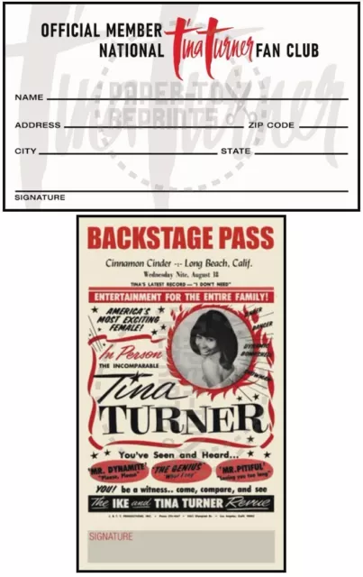 Tina Turner Fan Club Membership Card - Vintage Reprint