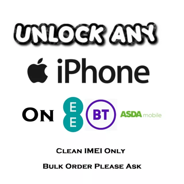 iPhone Unlock Code Unlocking 5 6 7 8 9 X XR XS 11 12 13 PRO MAX - EE - 1-6 Hour