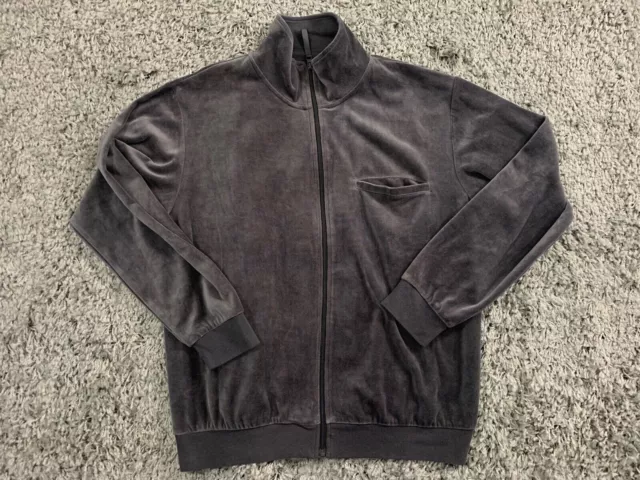 Irvine Park Sweater Mens Large Gray Full Zip Up Fleece Jacket Coat Adult Casual