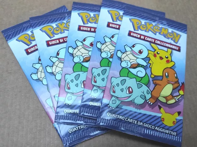 5 x Pokémon Bustine pacchetti McDonald's 25 Anniversario SEALED ITALIA sigillate