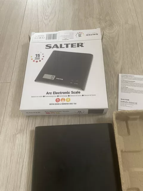 Salter Arc Electronic Black Digital Kitchen Scales In Box (see description)