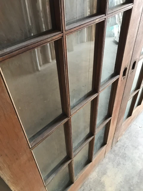 Antique Pair 15 Lite Wood 37x90 French Pocket Doors Room Divider Old VTG 239-23B 10