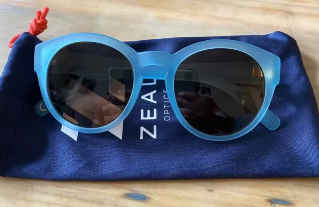 Zeal Optics Womens Sunglasses Teal Ice with Brown Lens Case and Bag