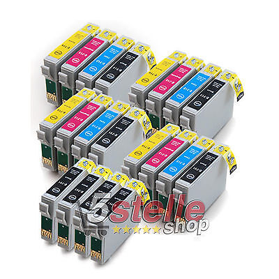 Kit 20 Cartucce Per Stampante Epson Stylus Sx218 Sx 218 Nero + Colore