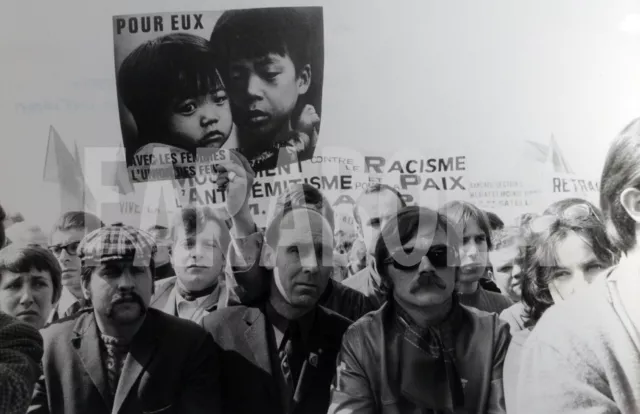 Foto vintage de archivio Historia, Manifestación Contra Guerra, Francia, 1970