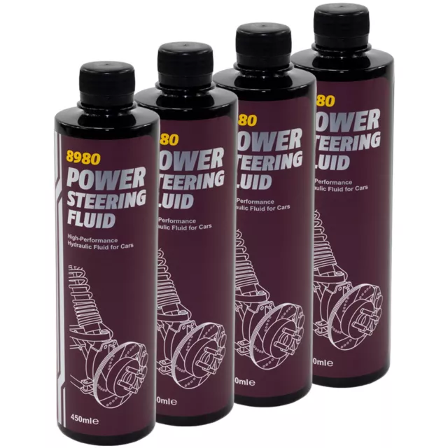 Hydrauliköl MANNOL Power Steering Fluid 4x 450 ml Servo Öl Lenkung Bremse Oil