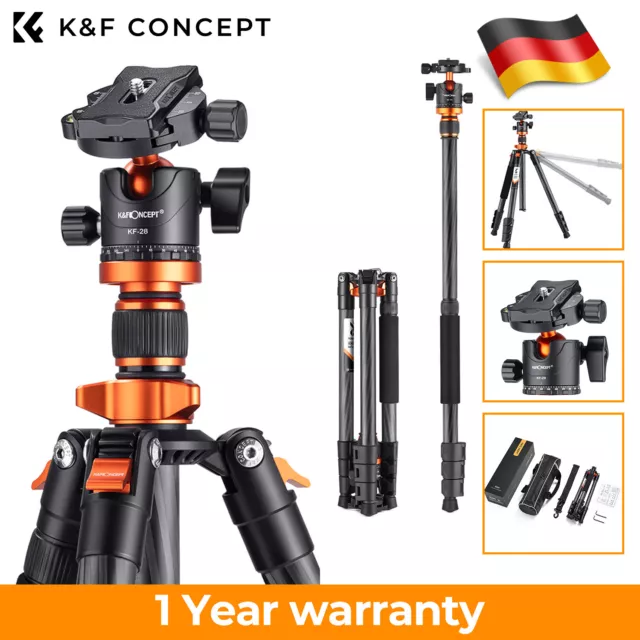 K&F Concept 64" Carbon Pro Kamerastativ Heavy Duty Fotostativ Tripod Reisestativ