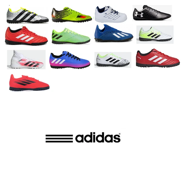 Adidas junior kids messi astro stivali in erba scarpe da ginnastica da interno tutte le taglie