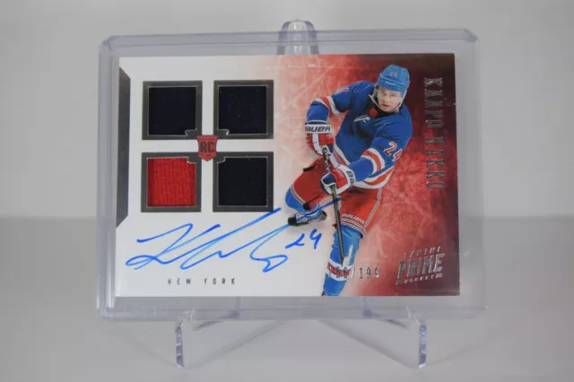 2019-20 Panini Prime Hockey Quad Trikot Rookie Auto Kaapo Kakko 156/199