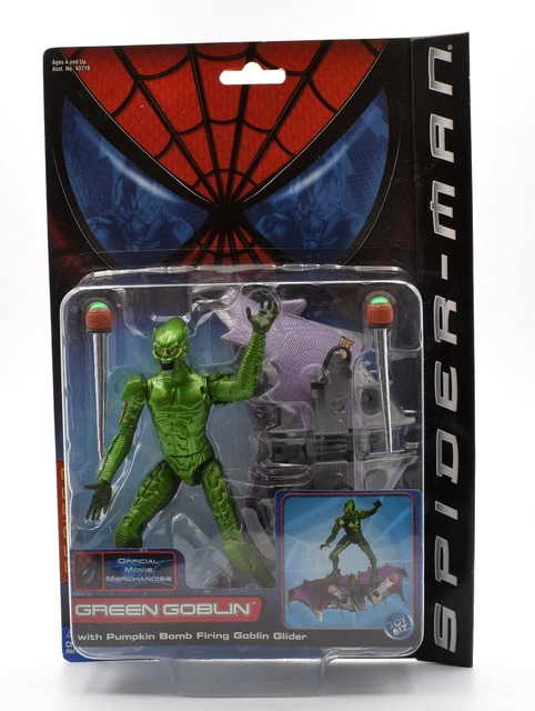 SPIDER MAN THE MOVIE Green Goblin with Pumpkin Bomb Firing Glider