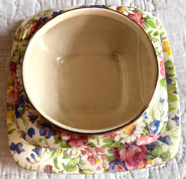 Vintage Chintz Royal Winton Grimwades England Square Plate & Square small bowl