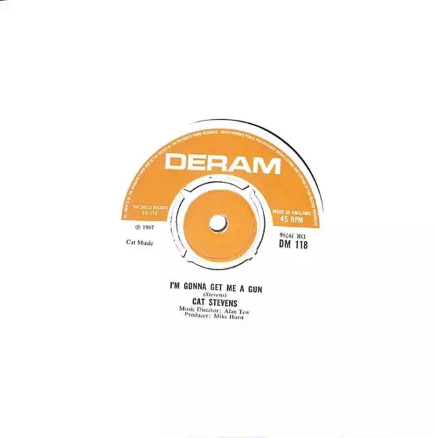 Cat Stevens I'm Gonna Get Me A Gun UK 7" Vinyl Record Single 1967 DM118 Deram