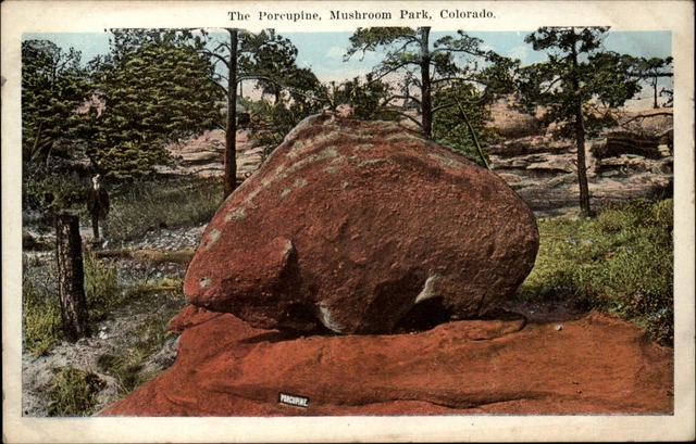 Porcupine rock formation Mushroom Park Colorado ~ 1920s vintage postcard