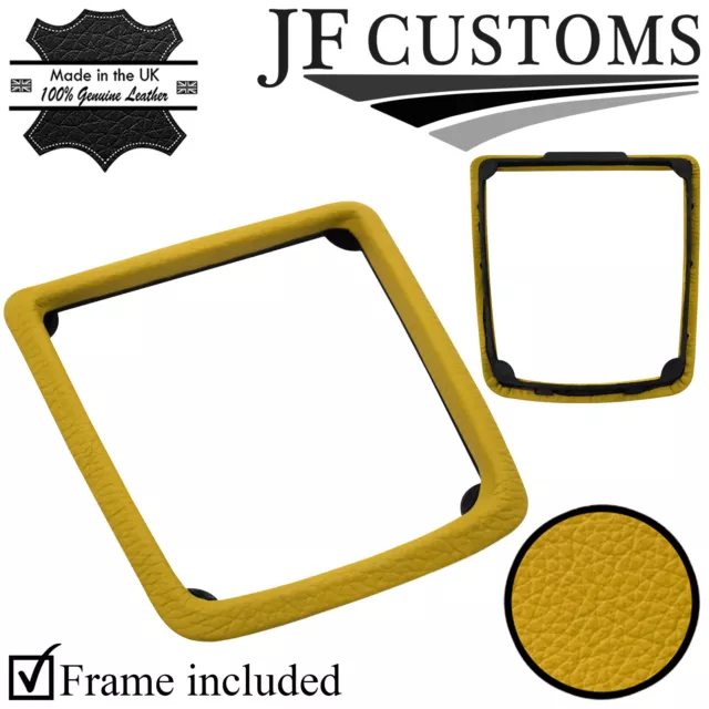 Yellow Italian Leather Gear Trim Cover + Frame For Ford Focus Mk2 05-11