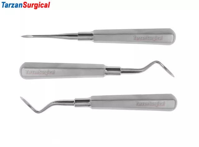 Root Elevators Heidbrink Oral Surgery Dental Instruments Set Of 3 Pcs