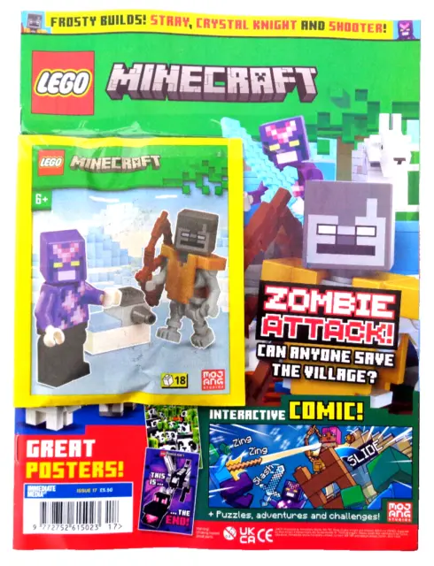 Lego Minecraft Magazine #17 ~ New With Stray, Crystal Knight & Shooter!