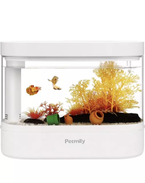 Small Fish Tank Aquarium Kit 2.5 Gallon Multi Color LED Lighting
