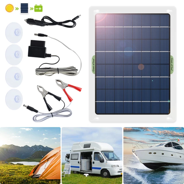 EOBD Solar Powered Panel Car Caravan Boat Battery Trickle Charger .T