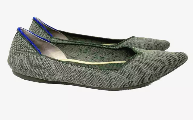 Rothy’s The Point Safari Green Giraffe Size 9.5 women’s ballet flats Pointy