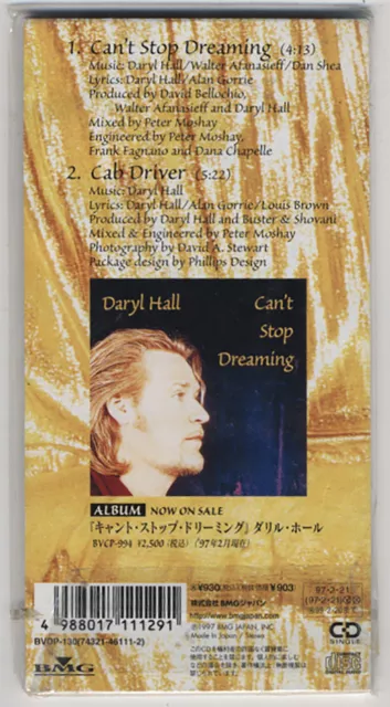 DARYL HALL - Can't Stop Dreaming - 1997 Japanese 3" CD BVDP-130 - NEW Candybar 3