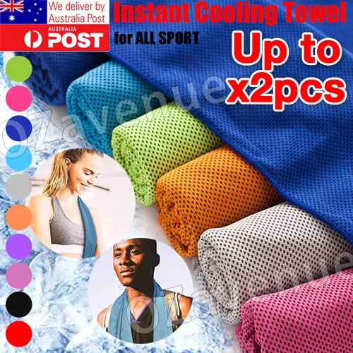 Instant Cooling Towel ICE Cold Cool Golf Cycling Gym Sport Outdoor Double Layers