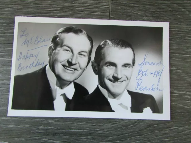 Bob & Alf Pearson Musical Variety Double Act Original Hand Signed Photo