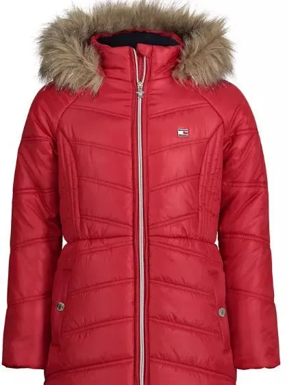 TOMMY HILFIGER Little Girls SCARLET SAGE Hooded Puffer Jacket, 5/6