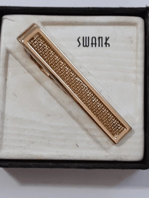 Vintage New gold tone tie clasp tack  1 1/2" classic look