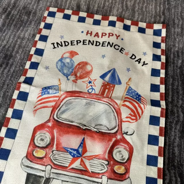 Garden Flag 4th July Patriotic Classic Truck Double Sided Burlap US Seller New