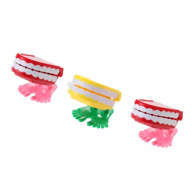 3 Pcs Spring Wind- up Toys Attention Bucket Toys Chattering Teeth Wind- Up Toys