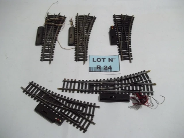Lot Aiguillages JEP HO – Droits Et Gauches – Trois Rails – Ballast Métal Vintage