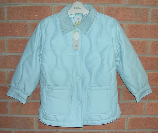 RIVER ISLAND bnwt Girls Mint Green Quilted Jacket Coat Age 2-3 98cm NEW RRP £32