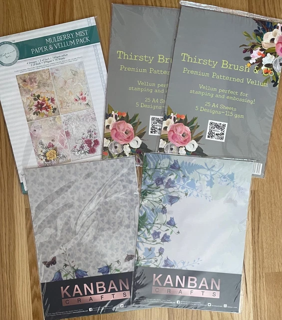 DECORATIVE VELLUM BUNDLE Inc Thirsty Brush & Kanban £12.50 PicClick UK