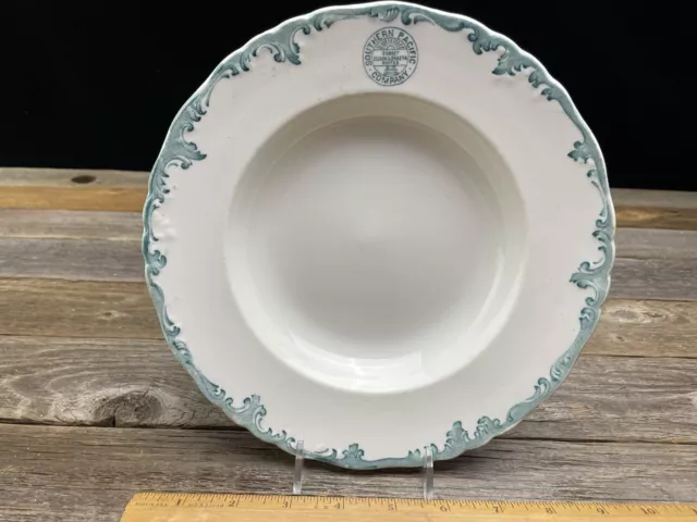 Southern Pacific Harriman Front Marked 9” Shallow Soup Plate / Bowl