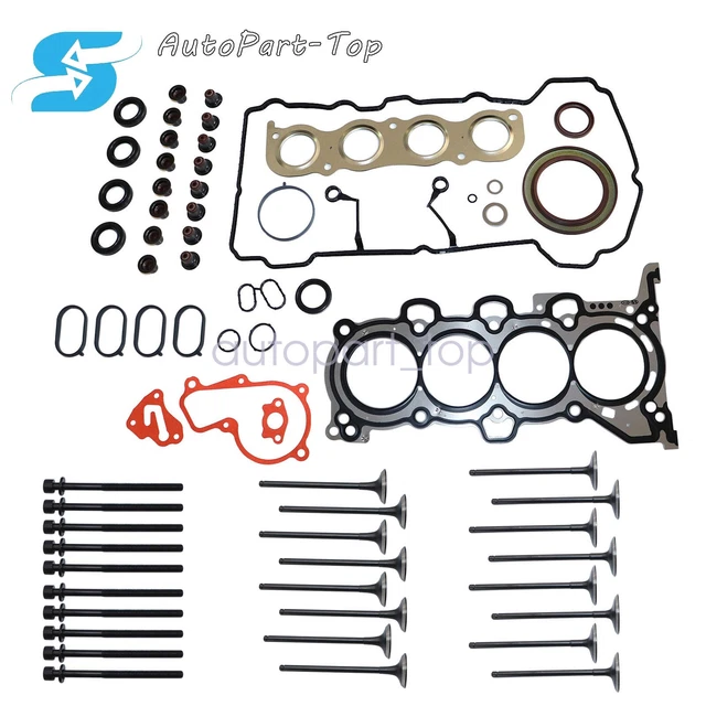 Fit 11-16 Elantra Soul 1.8 2.0L Head Gasket Set W/Bolts&Intake Exhaust Valves