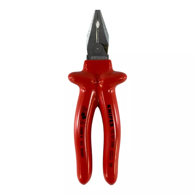 Knipex Kraft-Kombizange verchromt, tauchisoliert, VDE-geprüft 200 mm 02 07 200