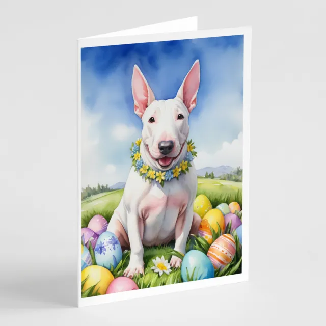 English Bull Terrier Easter Egg Hunt Cards Envelopes Pack of 8 DAC5019GCA7P