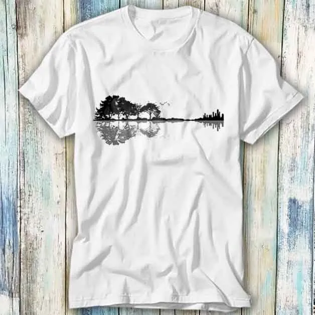 T-shirt chitarra albero natura foresta clima cambiamento climatico meme regalo maglietta unisex 690