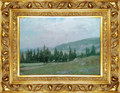 Original Impressionniste Oil Peinture Alan Dickson 21cm X 30cm Alan The Ciel Ablaze 