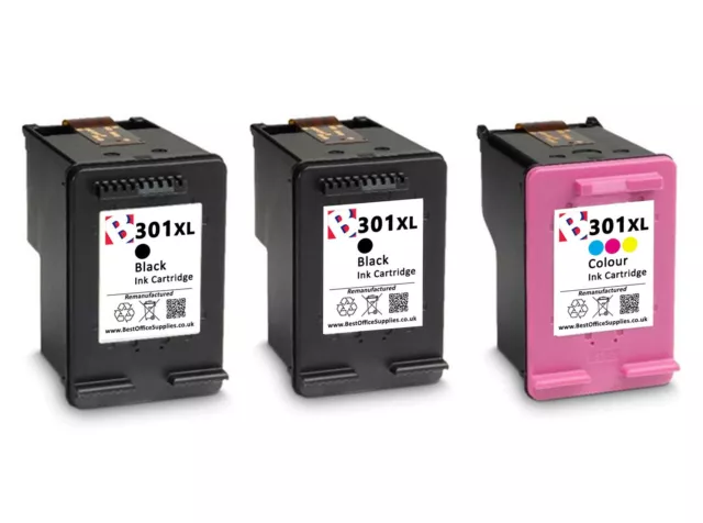 301XL Black and Colour Refilled Ink Cartridge For HP Deskjet 1050a