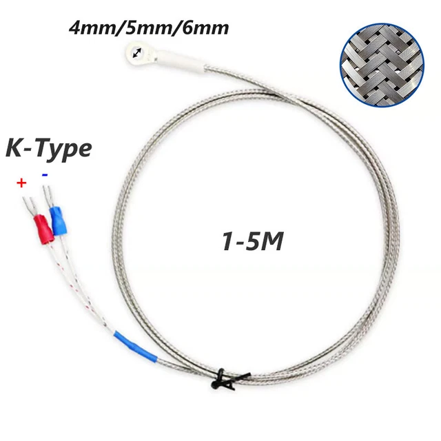 KTYPE THERMOCOUPLE PROBE Temperature Sensor Ring Washer Terminal Head