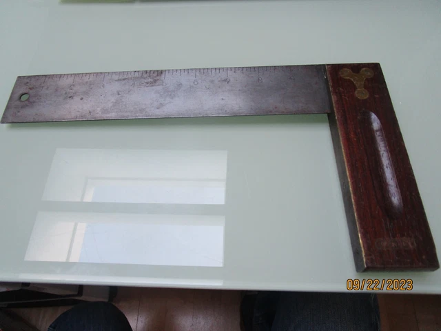 Vintage Stanley Sweetheart No.20   10" Rosewood & Brass Try Square