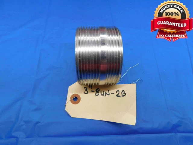 Shop Made 3" 8 Un 2B Aluminum Thread Plug Gage 3.0 Go No Go Pds= 2.919 & 2.930